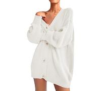 Cardigan Sweatshirt Women UK Ugly Christmas Sweater Cardigan UK Open Cardigans Women Petite UK Soft Knit Cardigans Women UK Womens T Shirt Cardigan UK Prime Deals October 11-12 Big Deal Days White