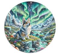 Cardigan Welsh Corgi 1000 Piece Round Puzzle for Adults Kids 14+ Cute Pets Jigsaw Puzzles Creative Unique Challenge Games Stress Reliever Difficult Challenge 1000pcs (67.5x67.5cm)