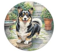 Cardigan Welsh Corgi 1000 Piece Round Puzzle for Adults Kids 14+ Cute Pets Jigsaws Creative Unique Challenge Games Impossible Hard Difficult Challenging Puzzles 1000pcs (67.5x67.5cm)