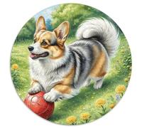 Cardigan Welsh Corgi 1000 Piece Round Puzzles for Adults Kids 14+ Cute Pets Jigsaws Creative Unique Challenge Games Stress Reliever Difficult Challenge 1000pcs (67.5x67.5cm)