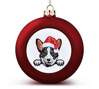 Cardigan Welsh Corgi Ball Ornament Merry Christmas Dog Wearing Christmas Hat Hanging Ornaments Keepsake Souvenir Christmas Tree Seasonal Holiday Decoration