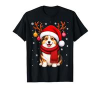 Cardigan Welsh Corgi Dog Christmas Santa Hat Festive Xmas T-Shirt