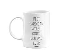 Cardigan Welsh Corgi Dog Dad Mug, Gift for Fathers Day, Birthday, Celebrations, Gifts or Presents for Men, Male, him, Birthday, Christmas, White Coffee Mugs Cups - wm-006c_365