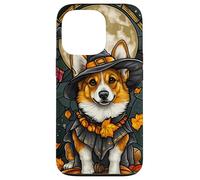 Cardigan Welsh Corgi Dog Halloween Pumpkin Witch Hat Case for iPhone 13 Pro