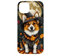 Cardigan Welsh Corgi Dog Halloween Pumpkin Witch Hat Case for iPhone 14 Plus