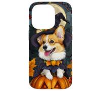 Cardigan Welsh Corgi Dog Halloween Pumpkin Witch Hat Case for iPhone 14 Pro