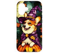 Cardigan Welsh Corgi Dog Halloween Pumpkin Witch Hat Case for iPhone 16