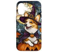 Cardigan Welsh Corgi Dog Halloween Pumpkin Witch Hat Case for iPhone 16
