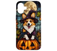 Cardigan Welsh Corgi Dog Halloween Pumpkin Witch Hat Case for iPhone 16 Plus