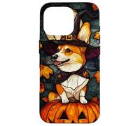 Cardigan Welsh Corgi Dog Halloween Pumpkin Witch Hat Case for iPhone 16 Pro