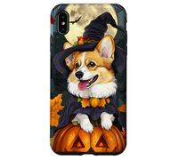 Cardigan Welsh Corgi Dog Halloween Pumpkin Witch Hat Case for iPhone XS Max