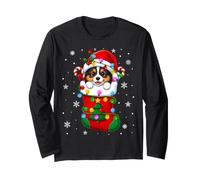 Cardigan Welsh Corgi Dog in Christmas Socks Cute Puppy Xmas Long Sleeve T-Shirt