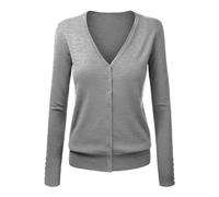 Cardigan Women Size 14 Women's V Neck Cardigan Sweater Plus Jacket Solid Color Knitted Sweater Ladies Lightweight Cardigans (Grey, M)