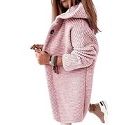 Cardigan Women's Chunky Knit Cardigan Long Women's Cardigan Long Sleeve Chunky Cardigan Cardigan Hooded Winter Coats Long Cardigan Outwear Elegant Transitional Jacket (Color : Pink, Size : XL)