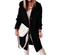 Cardigan Women's Chunky Knit Cardigan Long Women's Cardigan Long Sleeve Chunky Cardigan Cardigan Hooded Winter Coats Long Cardigan Outwear Elegant Transitional Jacket (Color : Black, Size : XL)