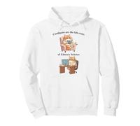 Cardigans Are The Lab Coats of Library Science, cute cat Pullover Hoodie