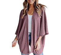 Cardigans for Women Long Batwing Sleeve Open Front Cardigan Casual Loose Fit Lightweight Fall Waffle Knit Sweater Coat Loose Outerwear Coats Trending Clothes