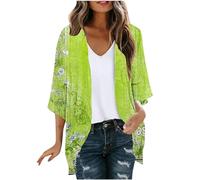 Cardigans for Women UK 3/4 Sleeve Cardigan Tops Sale Clearance Elegant Summer Kimono Cardigans Chiffon Beach Cover Up Graphic Shirts Vintage Casual Open Front Coats Boho Outwear Longline Blouse Tops