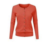 Cardigans for Women UK Button Down Sweater Long Sleeve Knitted Jumper | Cropped Sweatshirts Classic Crew Neck Knit Jacket Older Ladies Pullover Summer Coat Work Tops Office Wear Autumn Clothes