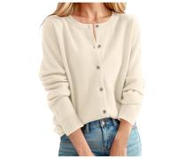 Cardigans For Women Uk Cardigan Long Sleeve Round Neck Open Front Cardigans With Button Ribbed Knit Lightweight Outerwear Autumn And Winter Fashion Casual Coat All-match For Evening Wedding Dress