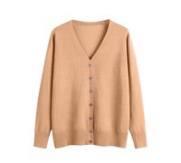 Cardigans for Women UK Casual Long Sleeve Button V Neck Knitted Sweater Solid Color Comfort Fashion Travel Cardigan Beige Longline Cardigan Women Khaki M