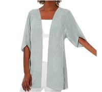 Cardigans for Women UK Chiffon Summer Kimono Short Sleeve Open Front Lightweight Casual Chiffon Kimono Plus Size Beach Cover Up Elegant Dressy Tops