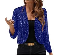 Cardigans for Women UK Elegant Sequin Short Cardigan Jackets Ladies Long Sleeve Open Front Glitter Jacket Sparkly Shiny Lightweight Cropped Tops Thin Evening Party Shrug Cocktail Mesh Outerwear Navy