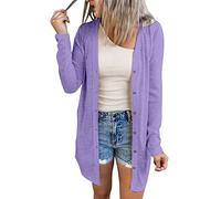 Cardigans For Women Uk Long Elegant Boyfriend Cardigans Solid Fashion Simple Open Front Cardigan Going Out Comfortable All Match Button Down Cover Ups Lightweight Fleece Soft Outerwear Casual Sweater