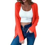 Cardigans for Women UK, Long Sleeve Lightweight Cardigans Button Down V Neck Fine Knit Cardigan Soft Jacket Cozy Top Fall Outerwear Open Front Tops with Pocket for Ladies