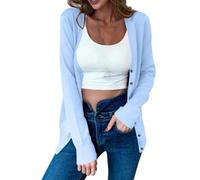 Cardigans for Women UK, Long Sleeve Lightweight Cardigans Button Down V Neck Fine Knit Cardigan Soft Jacket Cozy Top Fall Outerwear Open Front Tops with Pocket for Ladies