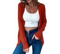 Cardigans for Women UK, Long Sleeve Lightweight Cardigans Button Down V Neck Fine Knit Cardigan Soft Jacket Cozy Top Fall Outerwear Open Front Tops with Pocket for Ladies