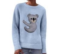 Cardigans For Women Uk,Long Sleeve Round Neck Printed Pullover Sweater Soft Casual Knit Top For Everyday Wear