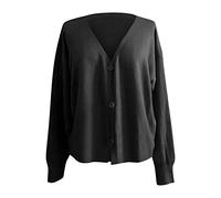 Cardigans For Women Uk Long Sleeve V-Neck Sweaters Button Down Knit Bolero Shrug Cropped Cardigan Ribbed Cuffs Coat Solid Cardigans Elegant Soft Comfort Lightweight Knitwear Casual Loose Shawl Tops
