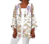Cardigans for Women UK Long T Shirts for Women UK Long Black Cardigan Women Blouses for Women Three Quarter Sleeve Tops Oversized T Shirts for Women Chiffon Cardigans for Wome(1-Beige,M)