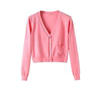 Cardigans for Women Uk Sale, Long Sleeve Womens Three Quarter Sleeve Lace Cardigans Cable Knitted Womens New Crochet Ladies Short Sleeve Knitted Bolero Outerwear Jacket with Pocket Deal of the day
