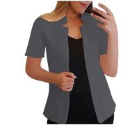 Cardigans for Women UK Womens Blazers Jackets Summer Short Sleeve Business Casual Outfits Lapel Work Office Suit Blazer Lightweight Slim Fit Suit Jacket
