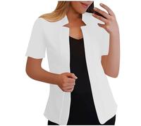 Cardigans for Women UK Womens Blazers Jackets Summer Short Sleeve Business Casual Outfits Lapel Work Office Suit Blazer Lightweight Slim Fit Suit Jacket