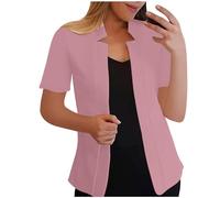 Cardigans for Women UK Womens Blazers Jackets Summer Short Sleeve Business Casual Outfits Lapel Work Office Suit Blazer Lightweight Slim Fit Suit Jacket