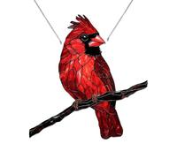 CardinaI Bird Pendant, Colourful Stained Glass Effect, 1 Piece, Acrylic Birds Ornament, Bird Memorial Keepsake Suncatcher, 2D Flat Acrylic Design, For Home Garden Decor
