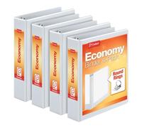 Cardinal 1.5 Inch 3 Ring Binder, Round Ring, White, 4 Pack, Holds 350 Sheets (79517), (Model: 79517.0)