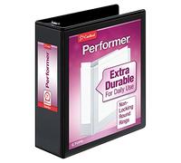 Cardinal 3 Ring Binder, Binders for School and Office, Durable 3 Inch Performer ClearVue Binder, Round Rings, 625-Sheet Capacity, Customizable ClearVue Covers, PVC-Free, Black (67525)