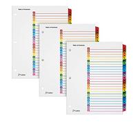 Cardinal A-Z Tab Dividers for 3 Ring Binders, Customizable Table of Contents Page with Multicolor A-Z Tabs, 3 Sets (63218)