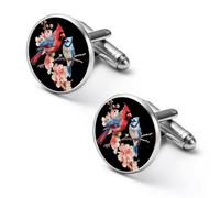 Cardinal And Blue Jay Bird Funny Cufflinks Fashion Men Cuff Links Shirt Accessories for Business Wedding