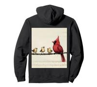 Cardinal Baby Birds Music Sheet Singing Sketch Pullover Hoodie