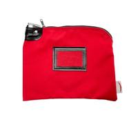 Cardinal bag supplies Locking Canvas Cash Bag with Keys - 9" x 12" Bank Deposit Bag with Pop-Up Lock and ID Cardholder for Secure Money Storage Safe, Made in USA (Red)
