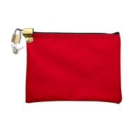 Cardinal bag supplies Medication Zipper Hood Security Bag with Included Padlock and Keys, Red, Hood