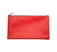 Cardinal bag supplies Vinyl Zipper Bag, Reusable Bag, Travel Pouch, Small Compact, Check Wallet, 11 x 6 Inch (Red)