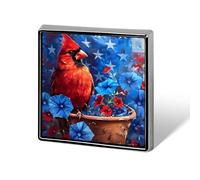 Cardinal Bird American Morning Glory Flower Flag Funny Lapel Tie Pin Buttons Brooch Badge Pin Clothes Hat Accessories for Men Women