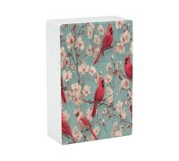 Cardinal Bird And Cherries Flowers Lightweight Cigarette Case Funny Cigarettes Holder Box Portable Plastic Smoking Accessories Gifts