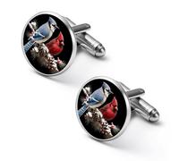 Cardinal Bird Blue Jay Personalized Cufflinks Vintage Tie Clip Wedding Gifts for Father Grandfather Dad